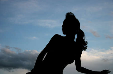 Silhouette Of A Womanの写真素材