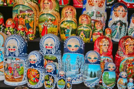 Colorful Russian dolls from Russiaのeditorial素材