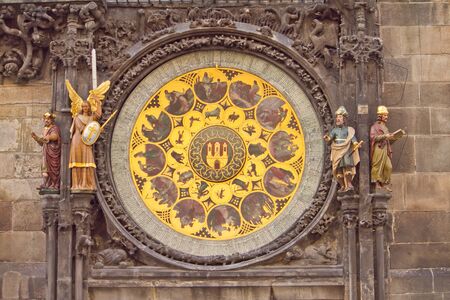 Old astronomical clock in Pragueの写真素材