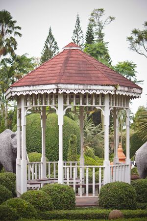 Pavilion in the garden of natureの写真素材