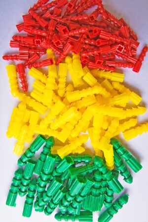 Plastic cleat colored on the floor