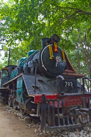 Old steam locomotive at Sai Yok National Parkのeditorial素材