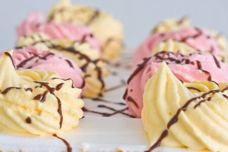 Assorted cake to eat Sweet color cakesの写真素材