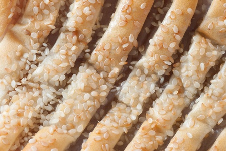 Closeup picture taro bread, sprinkle sesame seedsの写真素材