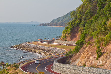 Sea and road at Ao Khung Wimanの写真素材