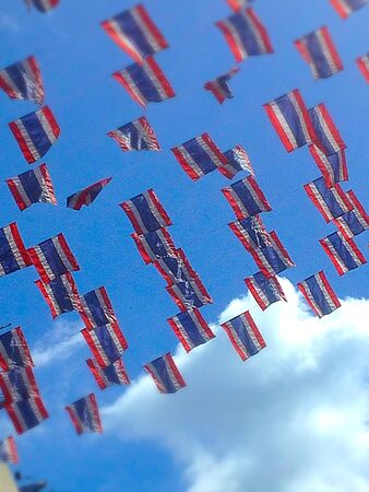 Flag hung in the skyの素材