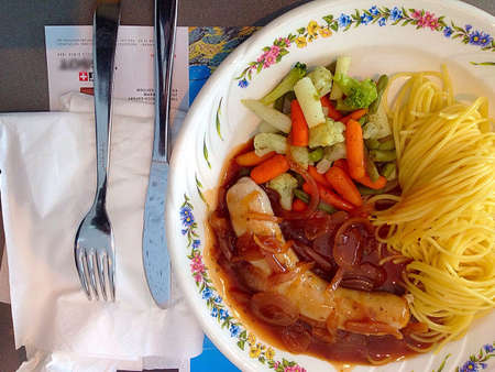 Spaghetti sausage lunch on Jungfrauの素材