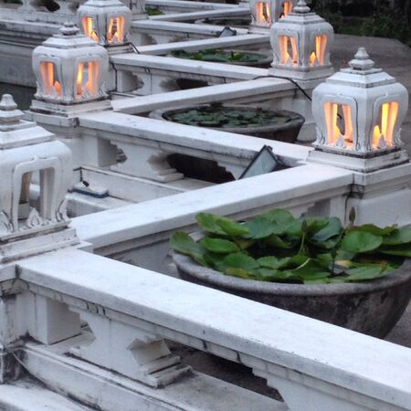 Lighting on the poolside terraceの素材