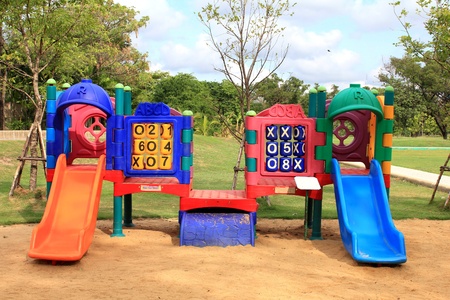 children playground in a park の写真素材