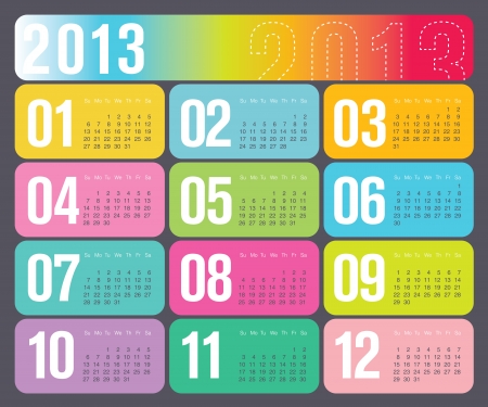 Modern 2013 Yearly Calendar のイラスト素材