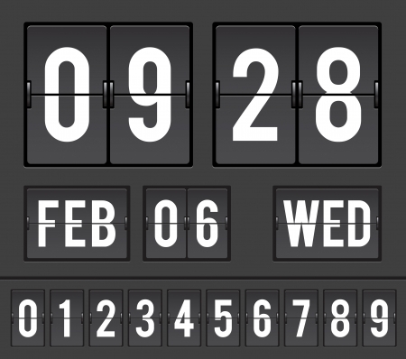 mechanical scoreboard with flip timers and dateのイラスト素材
