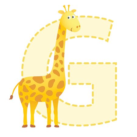 Letter G is for Giraffe  illustrationのイラスト素材