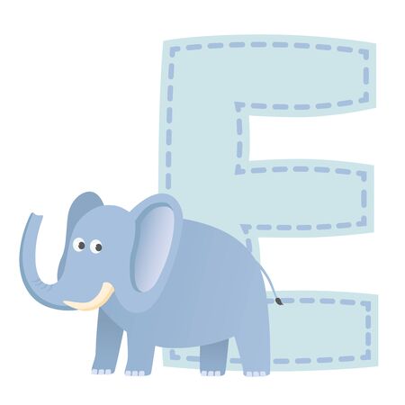 Letter E is for Elephant  illustrationのイラスト素材