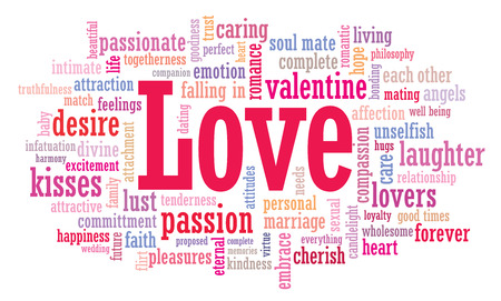 Love word cloud illustration in vector formatのイラスト素材