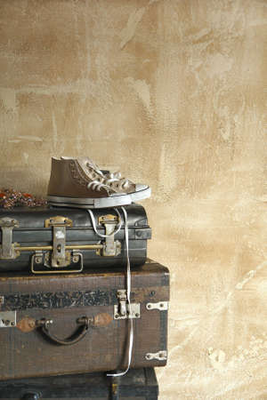 shoes on the suitcases                     の写真素材