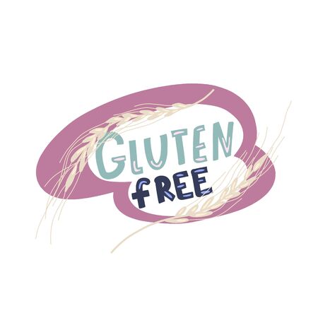Creative and modern promotional banner with text- gluten free. Natural product and farm freshicons .のイラスト素材