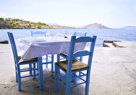 traditional tavern in a greek islandのeditorial素材