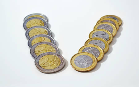 euros icon, save money concept, debt conceptの写真素材