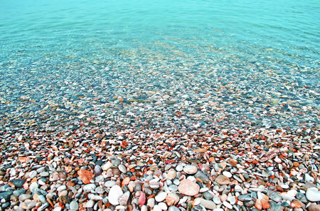 colorful beach - turquoise sea - summer icon Greece - background photo texture iconの写真素材