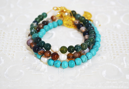 gemstone bracelets turquoise and agate semi precious stones