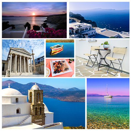 collage Greece - greek summer photos collectionの写真素材