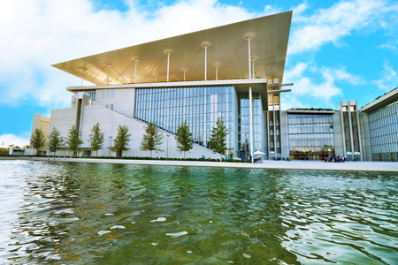 ATHENS GREECE, SEPTEMBER 04 2016: Stavros Niarchos foundation cultural center - the building of National opera Greece. Editorial use.のeditorial素材