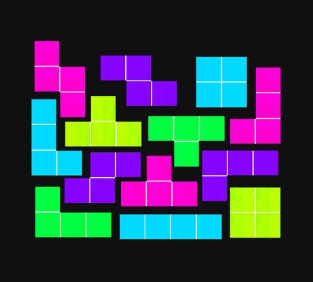 geometric shapes on black background - puzzle video game