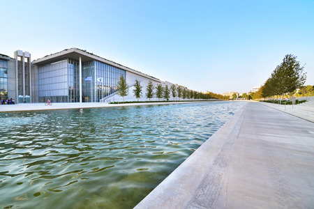 ATHENS GREECE, SEPTEMBER 04 2016: Stavros Niarchos foundation cultural center - the building of National opera Greece. Editorial use.のeditorial素材