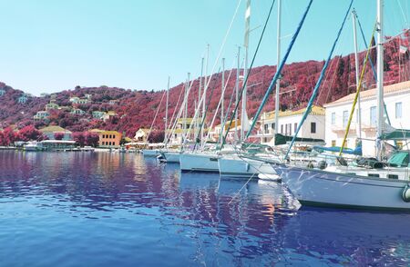 Kioni port at Ithaca Ionian islands Greece