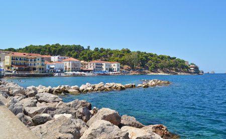 PYLOS PELOPONNESE GREECE, AUGUST 14 2015: landscape of Pylos Peloponnese Greece. Editorial use.のeditorial素材