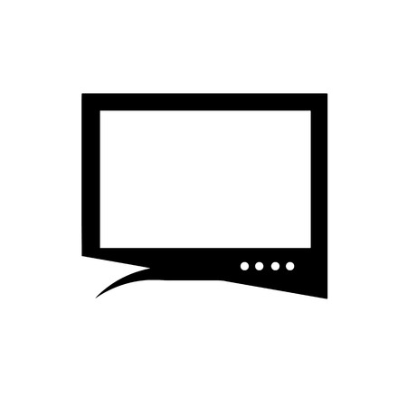 modern television vector - black silhouette iconのイラスト素材