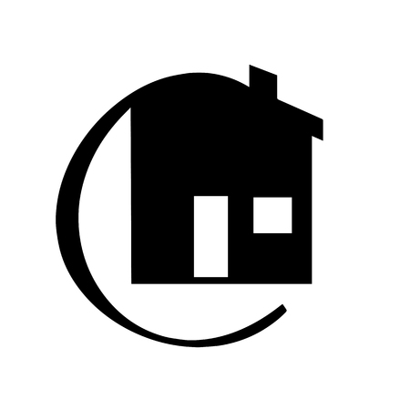 black house silhouette vectorのイラスト素材