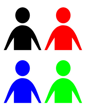 people figure icons vector in multiple colorsのイラスト素材