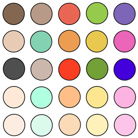 empty flat circle buttons - internet icons setのイラスト素材