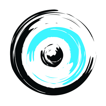 traditional greek evil eye in black and turquoise color - symbol of protectionのイラスト素材