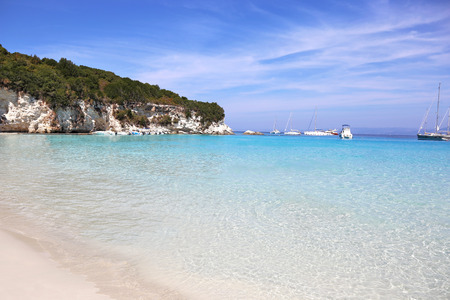 landscape of Antipaxos beach Ionian islands Greeceの写真素材