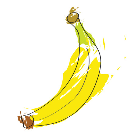 Fresh yellow banana fruit vectorのイラスト素材