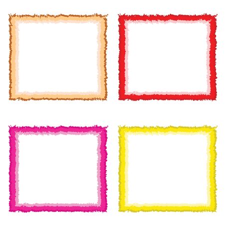 Four borders in multiple colors vector set isolated on white background.のイラスト素材