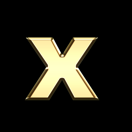 golden english letter x on black background - letters illustrationの写真素材