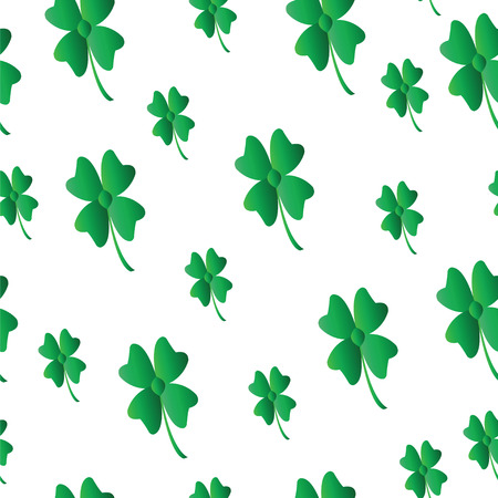 saint Patricks day pattern with four leaf clover - white backgroundのイラスト素材
