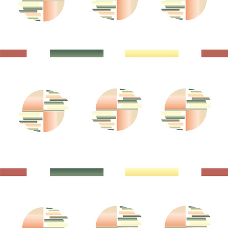 seamless pattern with abstract circles and geometrical shapes in multiple colorsのイラスト素材
