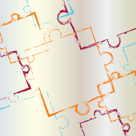 abstract theme with colorful puzzle pieces on grey background vector illustrationのイラスト素材