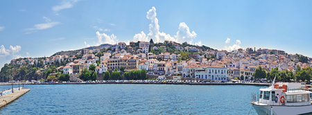 panoramic landscape of Pylos Messinia Peloponnese Greece - famous greek summer placesの写真素材