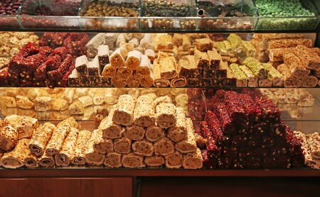 traditional turkish delight at Grand Bazaar Istanbul Turkeyの写真素材