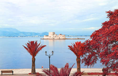 infrared landscape of Nafplio town Argolis Greeceのeditorial素材