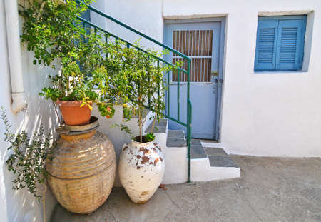 old traditional house yard at Sifnos island Cyclades Greeceの写真素材