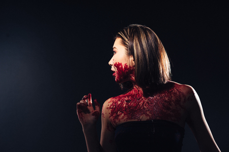 girl in blood makeupの写真素材