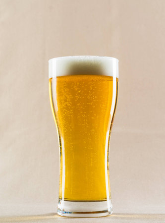 glass of light beerの写真素材