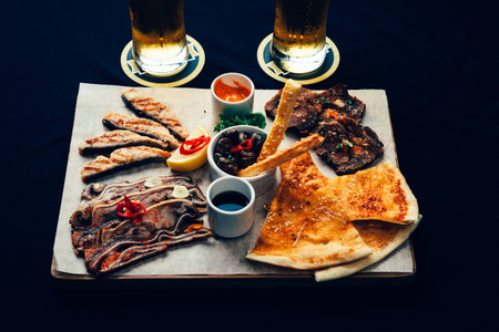 appetizer beer setの写真素材