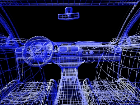 Car model on black backgroundの写真素材